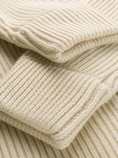 Shop Maison Margiela Ribbed-knit Zip-up Sweatshirt In Neutrals