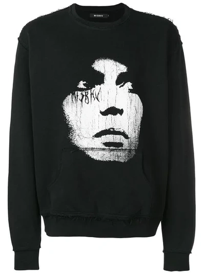 Shop Misbhv Face Print Sweatshirt In Black