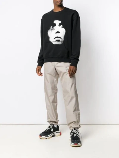 Shop Misbhv Face Print Sweatshirt In Black