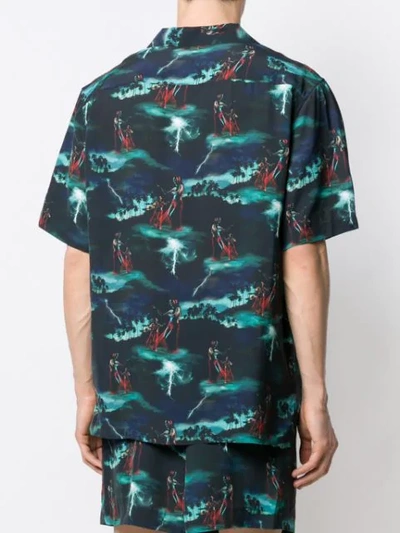 Shop You As Hawaii Storm Print Shirt In Blue