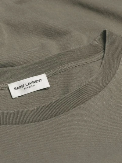 Shop Saint Laurent Logo Print T-shirt In Green