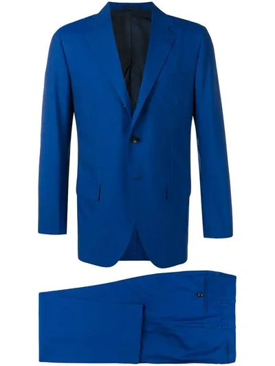 Shop Kiton Two Piece Suit In Blue