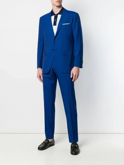 Shop Kiton Two Piece Suit In Blue