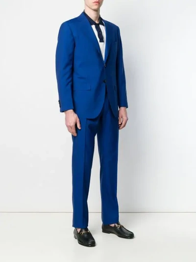 Shop Kiton Two Piece Suit In Blue