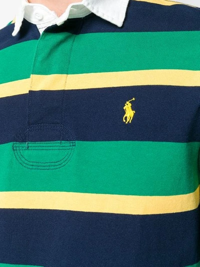 Shop Polo Ralph Lauren Striped Polo Shirt In Green