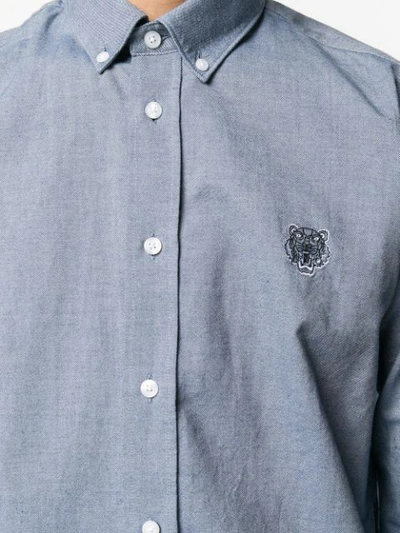Shop Kenzo Tiger Shirt In 76 Blue