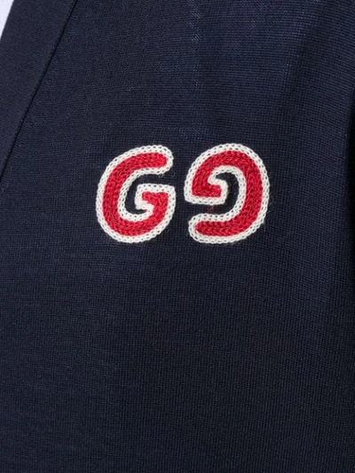 Shop Gucci Gg Logo Cardigan In 4440 Ink