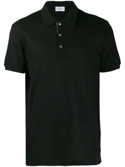 Shop Ferragamo Short-sleeved Polo Shirt In Black