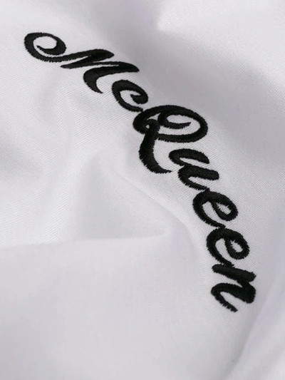 Shop Alexander Mcqueen Contrast Embroidered Logo T-shirt In White