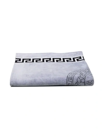Shop Versace Logo Print Towel - White