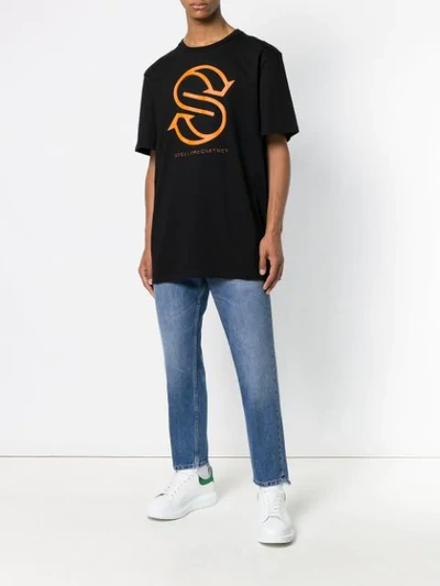 Shop Stella Mccartney Printed Logo T In Black