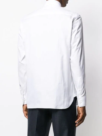 Shop Z Zegna Long Sleeved Shirt In White