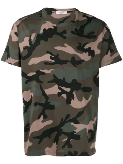 Shop Valentino Camouflage Print T-shirt - Green