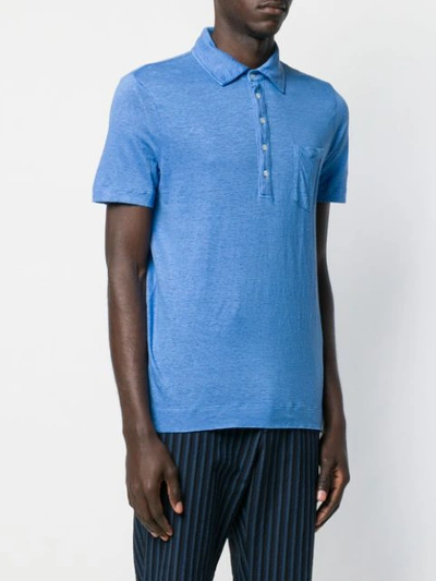 Shop Massimo Alba Short Sleeved Polo Shirt In Blue
