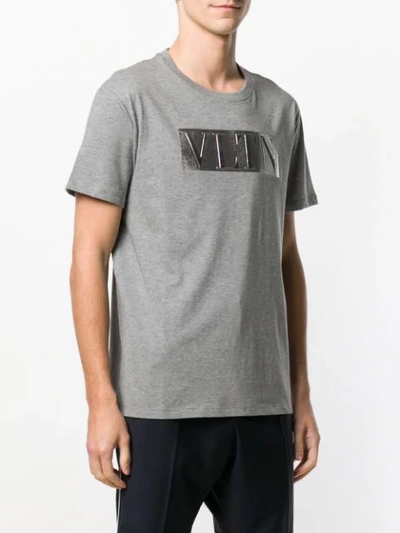 Shop Valentino Embossed Vltn T-shirt In Grey