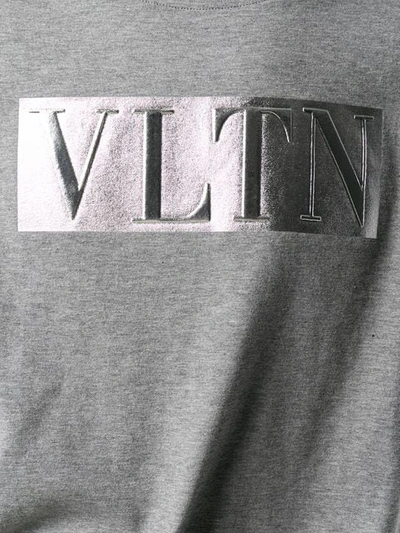 Shop Valentino Embossed Vltn T-shirt In Grey