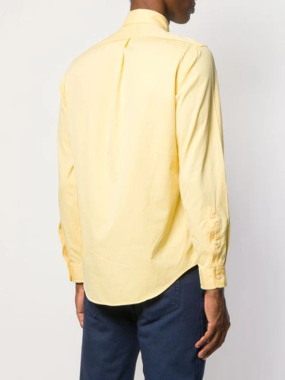 Shop Polo Ralph Lauren Button Down Collar Shirt In Yellow