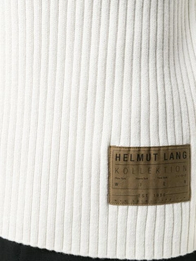Shop Helmut Lang Ribbed Jumper In White