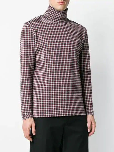 Shop Calvin Klein 205w39nyc Logo Checked Polo Neck In Red