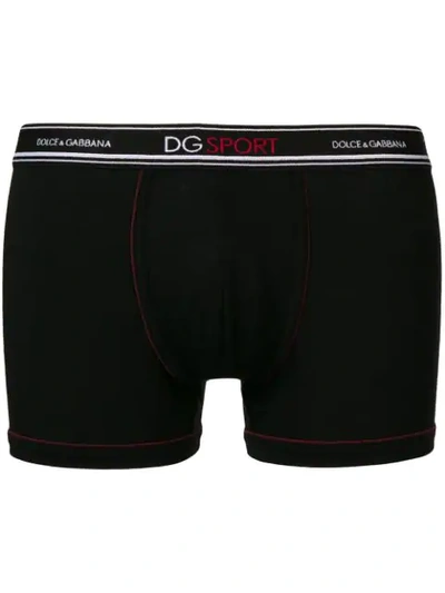Shop Dolce & Gabbana Dg Sport Wasitband Boxers In Black