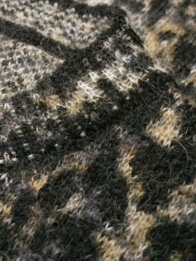 Saint Laurent Intarsia Leopard Knitted Jumper In Neutrals