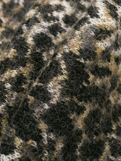Saint Laurent Intarsia Leopard Knitted Jumper In Neutrals