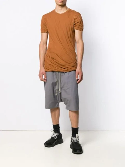 Shop Rick Owens Double Draped T-shirt In Orange