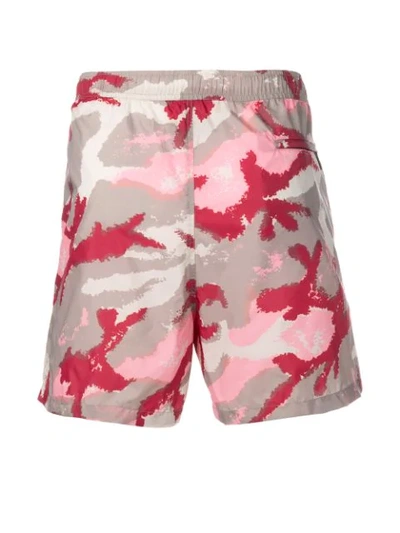 Shop Valentino Camouflage Print Swim Shorts In Neutrals