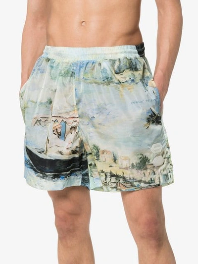Shop Off-white Printed Shorts In 9900 All Over N