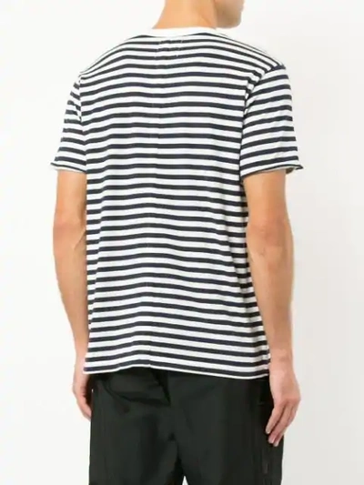 Shop Takahiromiyashita The Soloist Striped Crewneck T-shirt In White X Navy