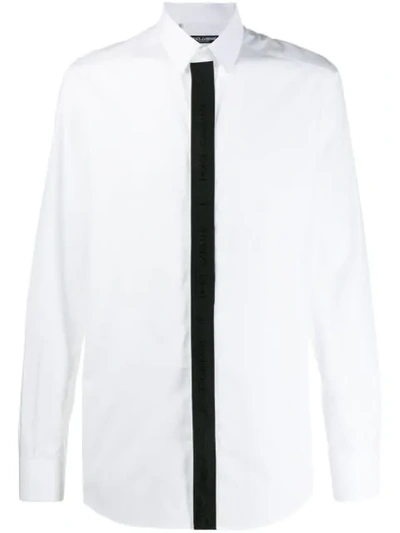 Shop Dolce & Gabbana Contrast Placket Shirt In White