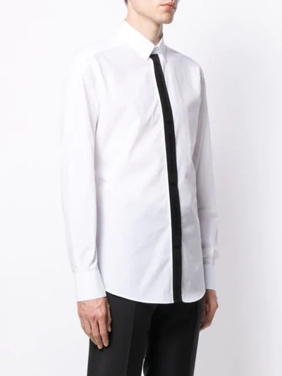 Shop Dolce & Gabbana Contrast Placket Shirt In White