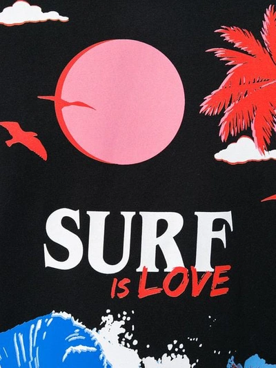 Shop Valentino Surf Is Love T-shirt In Black