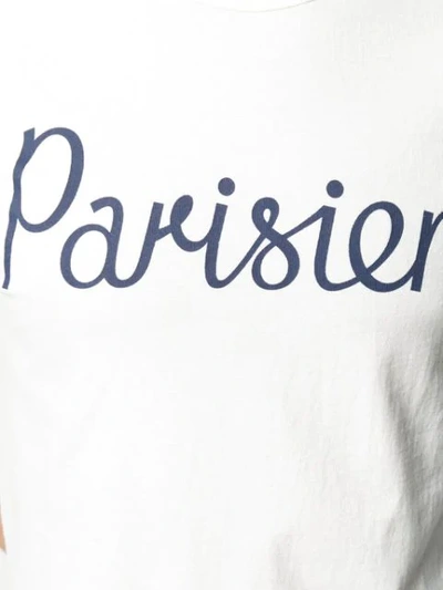 Shop Maison Kitsuné Parisien Print T-shirt In White