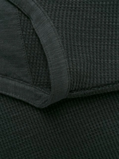 Shop John Varvatos Buttoned Crew Neck Sweatshirt In Black