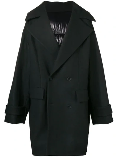 Shop Juunj Oversized Coat In Black