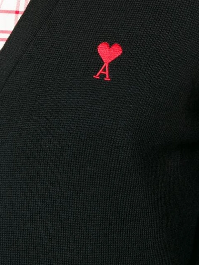 Shop Ami Alexandre Mattiussi Ami De Coeur Cardigan In Black