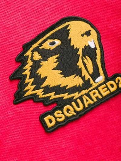 Shop Dsquared2 Embroidered Polo Shirt In Red