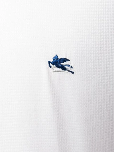 Shop Etro Logo Embroidered Shirt In White