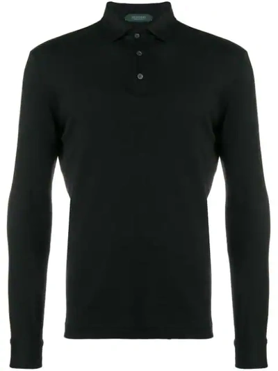 Shop Zanone Polo Shirt Jumper In Black