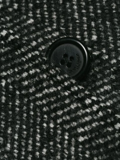 Shop Saint Laurent Chevron Caban Coat In Black
