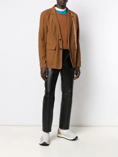 Shop Acne Studios Racing Stripe Blazer In Brown