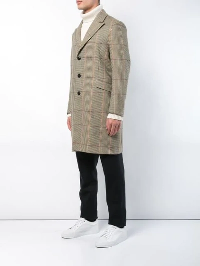 Shop Holiday Checked Coat In Brown