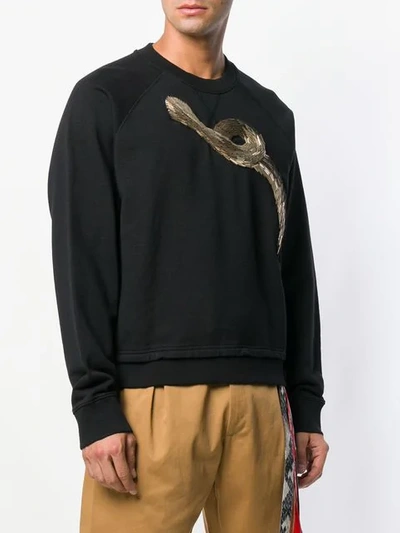 Shop Just Cavalli Snake Print Sweater In Black