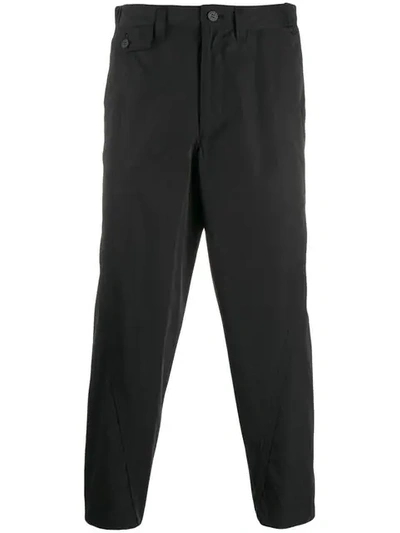 Shop Issey Miyake Men Cropped Tapered Trousers - Black
