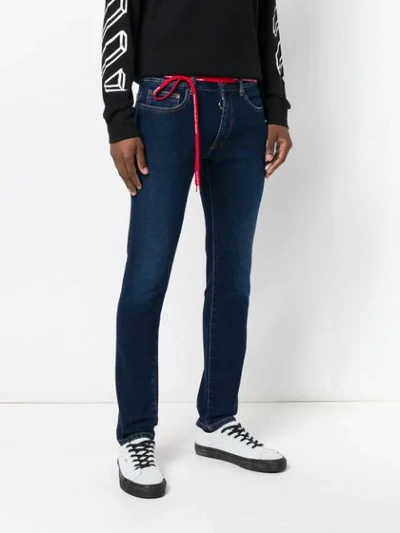 Shop Off-white Firetape Jeans In Blue