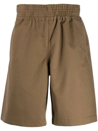 Shop Comme Des Garçons Shirt Elasticated Waist Shorts In Brown