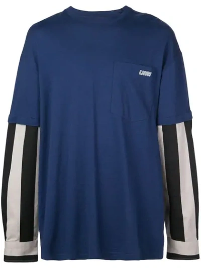 Shop Lanvin Removable Sleeve Sweatshirt In Blue