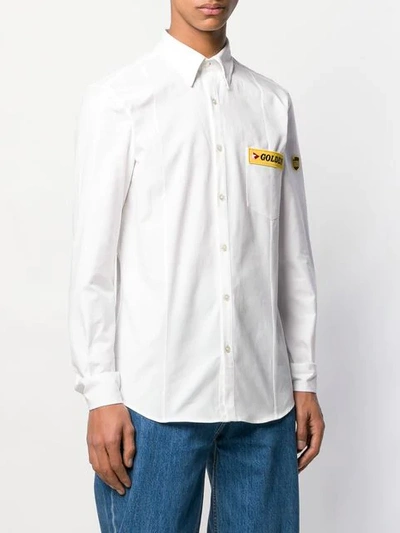 Shop Golden Goose Logo Patch Shirt In White