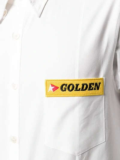 Shop Golden Goose Logo Patch Shirt In White